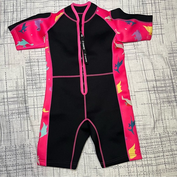 Chriffer Kids Wetsuit Shorty for Girls 2mm Thermal Pink Size: S - Picture 1 of 6